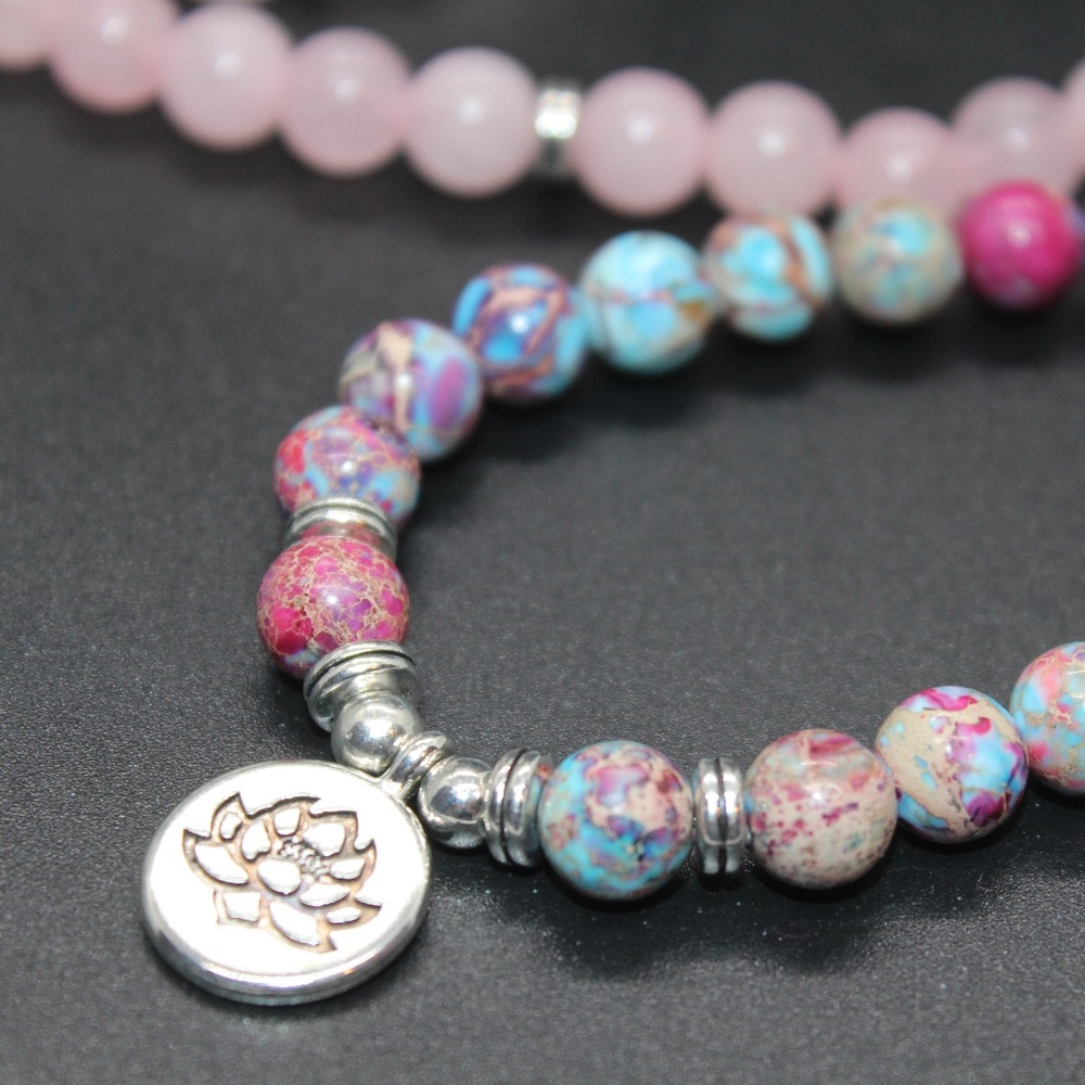 Lotus Pendant Beads Yoga Bracelet